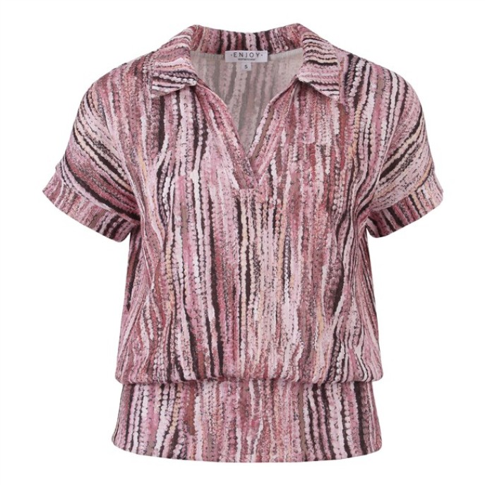 Enjoy top structuur shirt Rose